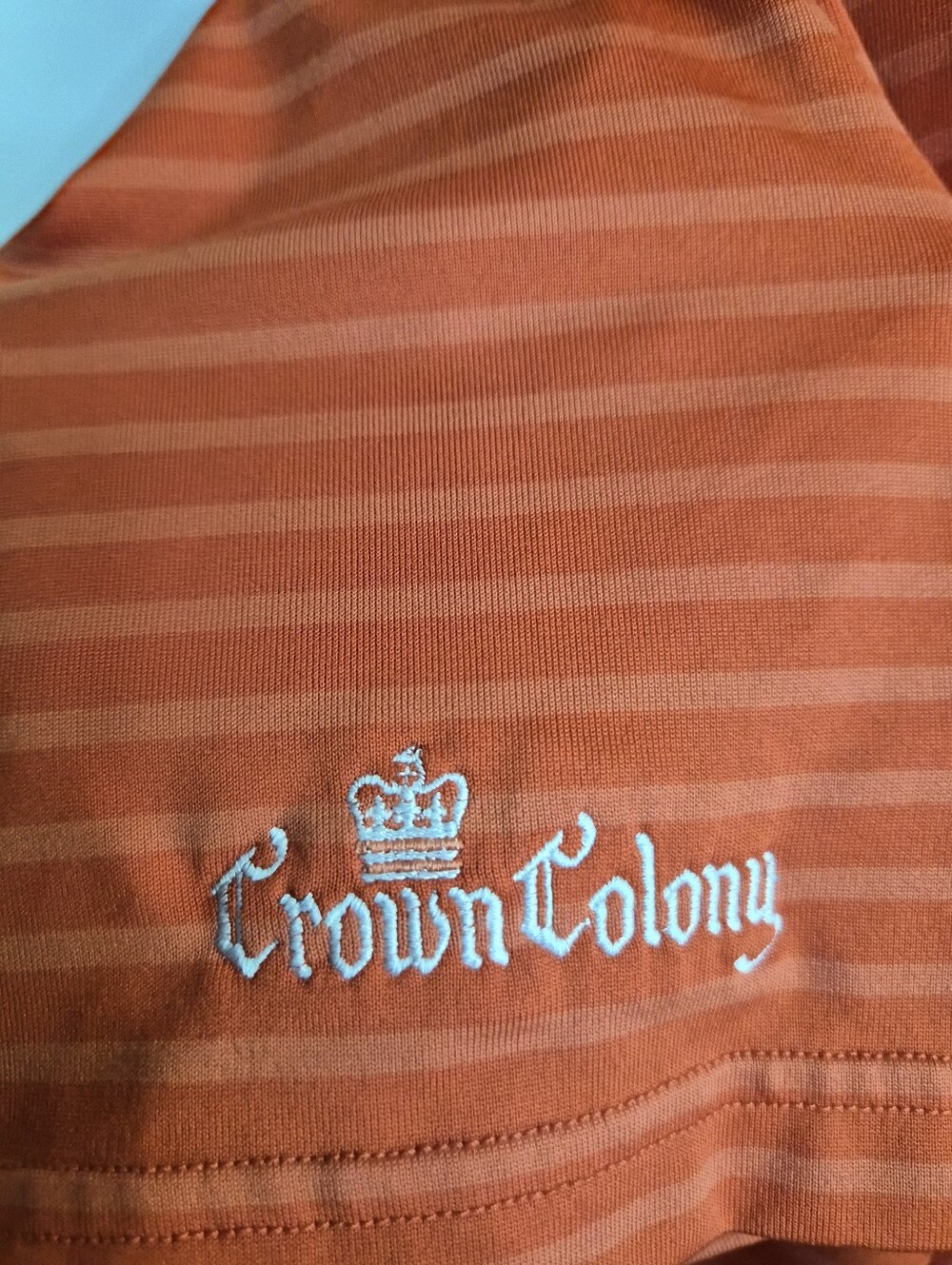 Crown Colony Under Armour HeatGear Men's MD Orange Golf Polo Casual Florida Trav